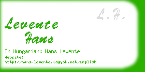 levente hans business card